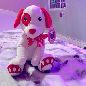 It’s a Valentines dog and it’s super comfortable to sleep with